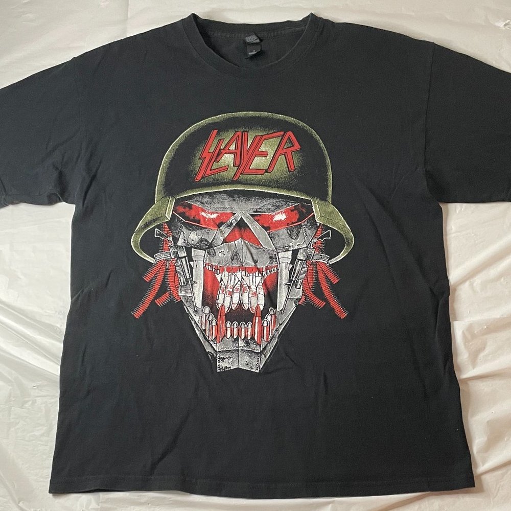 2016 Slayer T-Shirt Mens Large Short Sleeve Black Band Shirt Heavy Metal